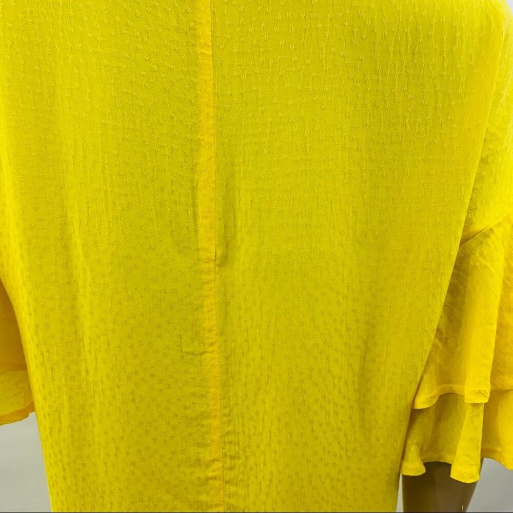 Mary & Mabel Yellow Textured Shirt Dress - Picture 9 of 12